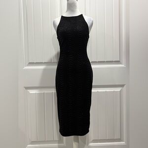 Premier Amour Black Midi Dress Size 2